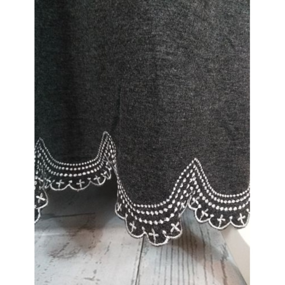 Charcoal Gray Scallop Maxi Dress NWT Boutique GIFT - Picture 4 of 8